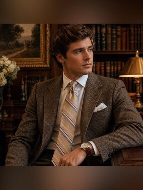 CHRISTIAN DIOR MONSIEUR — Heritage Silk Blend Stripe Tie (Made in Canada)